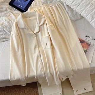 保暖德絨睡衣女 簡約ins風韓版居傢服 素色小花睡衣兩件套 自發熱雙麵德絨傢居服 大尺碼emma