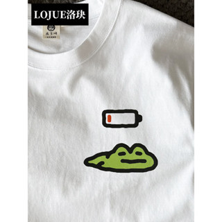 LOJUE洛玦【現貨速發】🔥重磅 短袖T恤 純棉TEE 短T 衣服 上衣 寬鬆大尺碼 精神狀態be like 卡通可愛