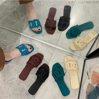 ✨臺灣出貨#【透氣鞋底】新款女士學生夏季豬豬果凍涼拖女生一字防水洞洞拖鞋休閒沙灘外穿
