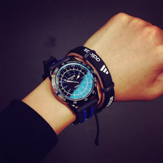 Wrist watch 手錶 仿機械錶 【7586人收藏】青少年非機械手錶潮男女學生中時尚休閒藍光玻璃大盤個石英錶3/6