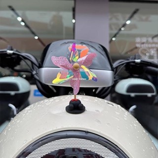 臺灣出貨🔥機車裝飾 機車娃娃 機車裝飾品 機車裝飾 小風車汽車裝飾車載擺件車內飾品可愛風車竹蜻蜓電動車摩托裝飾品 HL