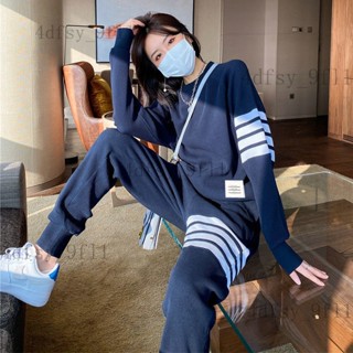 質推薦 女生衣著 拚接撞色上衣長褲兩件式套裝 新款韓版ins潮流女孩時尚休閒運動服珞伊不覺優選|