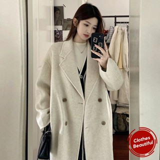 【女神館】臺灣發貨🔥冬季羊毛大衣女毛呢大衣冬季外套女裝小個子大衣學生高階感加厚毛呢外套韓版秋冬風衣外