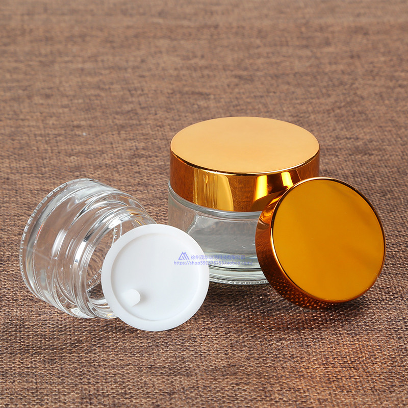 現貨【小玻璃瓶】5g透明玻璃膏霜 空瓶 10g藥膏瓶 面霜分裝瓶 30g化妝品 小空瓶子 面膜瓶