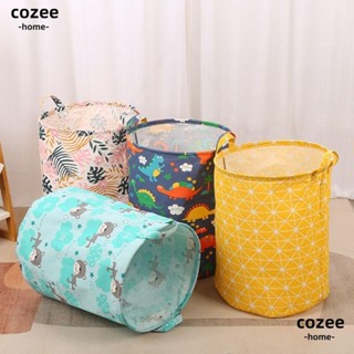 Cozee 洗衣籃,棉質動物印花直收納袋,耐用可折疊多用途 42L 洗衣桶臥室浴室