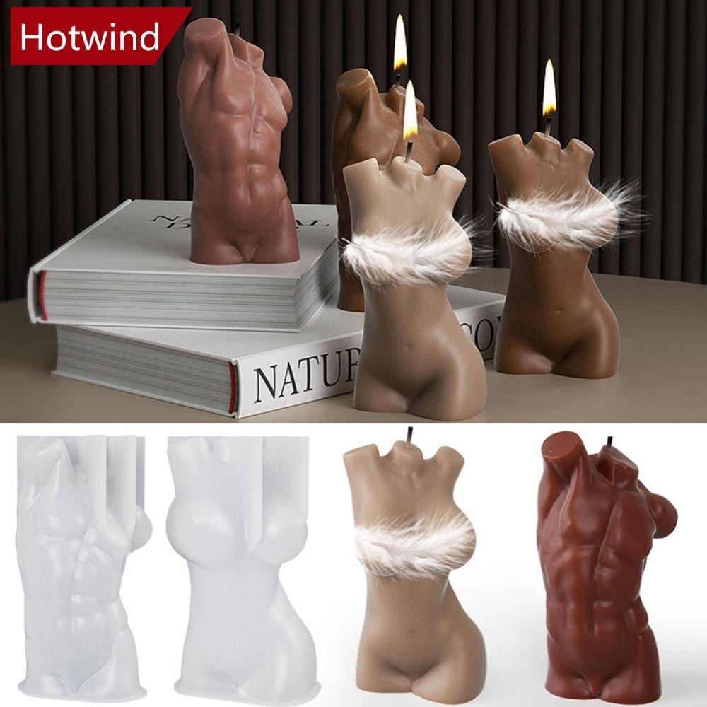 Hotwind DIY仿真身體蠟燭矽膠模具香薰蠟燭矽膠模具蠟燭製作模具家居裝飾飾品模具I4X8