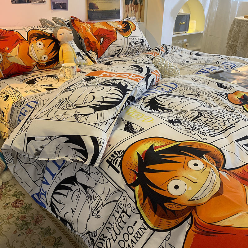 【海賊王系列床品】日式風動漫卡通海賊王兒童床上用品四件套學生宿舍被套床單三件套