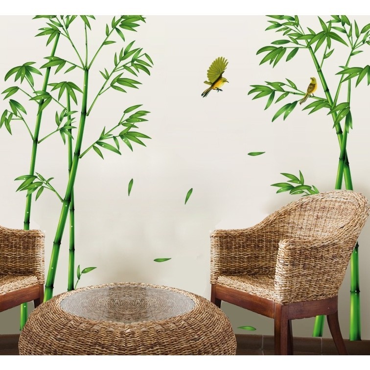 工廠直銷DLX0779綠色竹林深處臥室客廳背景牆貼平面貼畫紙壁畫紙