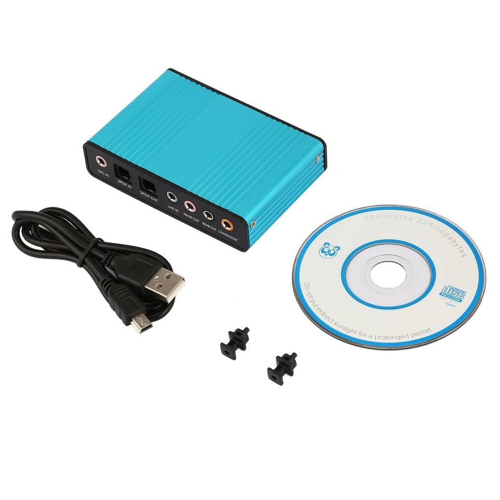 【山海】USB 6 頻道 5.1 音訊外部光纖音效卡轉接器適用於 PC 筆記型電腦 Skype