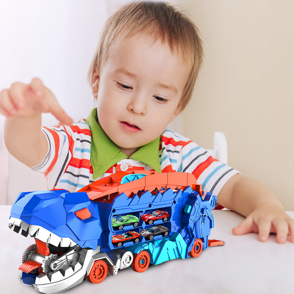 Yl 恐龍汽車運輸卡車運輸車,玩具車軌道套裝恐龍運輸車,幼兒怪物卡車玩具,變身恐龍,兒童恐龍玩具,生日玩具