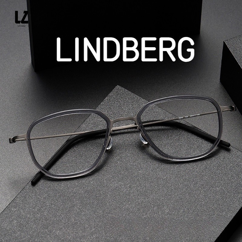 【LZ鈦眼鏡】 LINDBERG林德伯格衕款純鈦眼鏡框 設計師眼鏡復古網紅素顏神器5505A可配防藍光大臉眼鏡框 寬度1