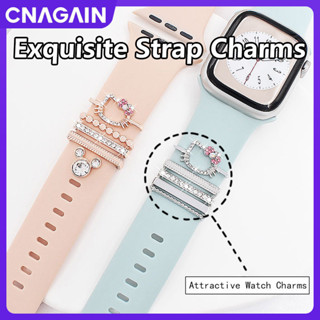 SAMSUNG Cnagain 精美智慧手錶吊飾裝飾適用於 Apple 錶帶,鑽石金屬首飾裝飾戒指環適用於三星 Gala