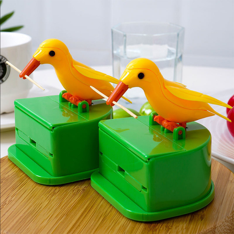 牙籤架推式創意小鳥自動彈出牙籤罐家用牙籤架時尚客廳牙籤架