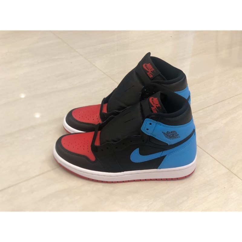 實圖拍攝 WMNS Nike Air Jordan 1 反轉警燈 黑紅藍 紅藍 AJ1 中筒  高筒 男女 籃球鞋