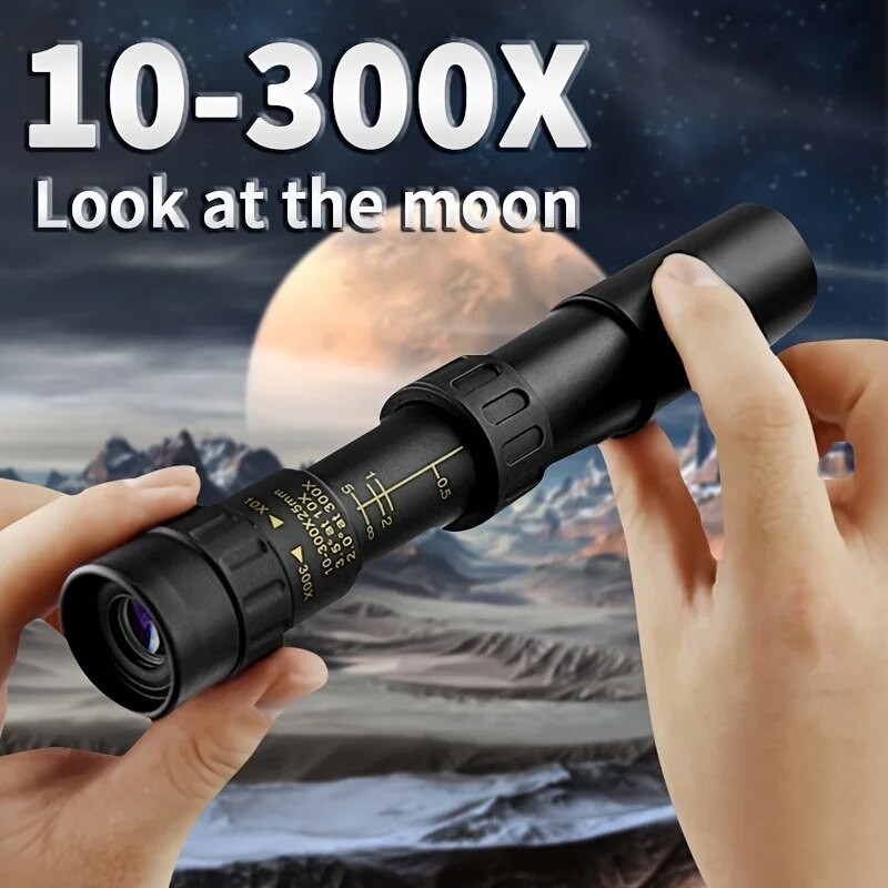 10-300x40 變焦望遠鏡高清便攜式強雙筒望遠鏡遠程專業單筒低夜視戶外