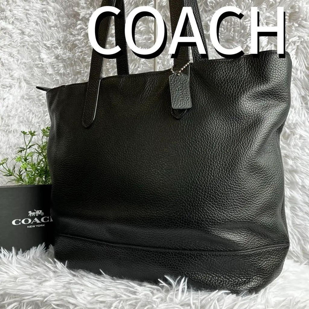 COACH 蔻馳 托特包 公事包 黑色 皮革 mercari 日本直送 二手