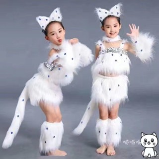 兒童表演服裝 動物造型 卡通 花貓/狐狸表演服 萬聖節套裝