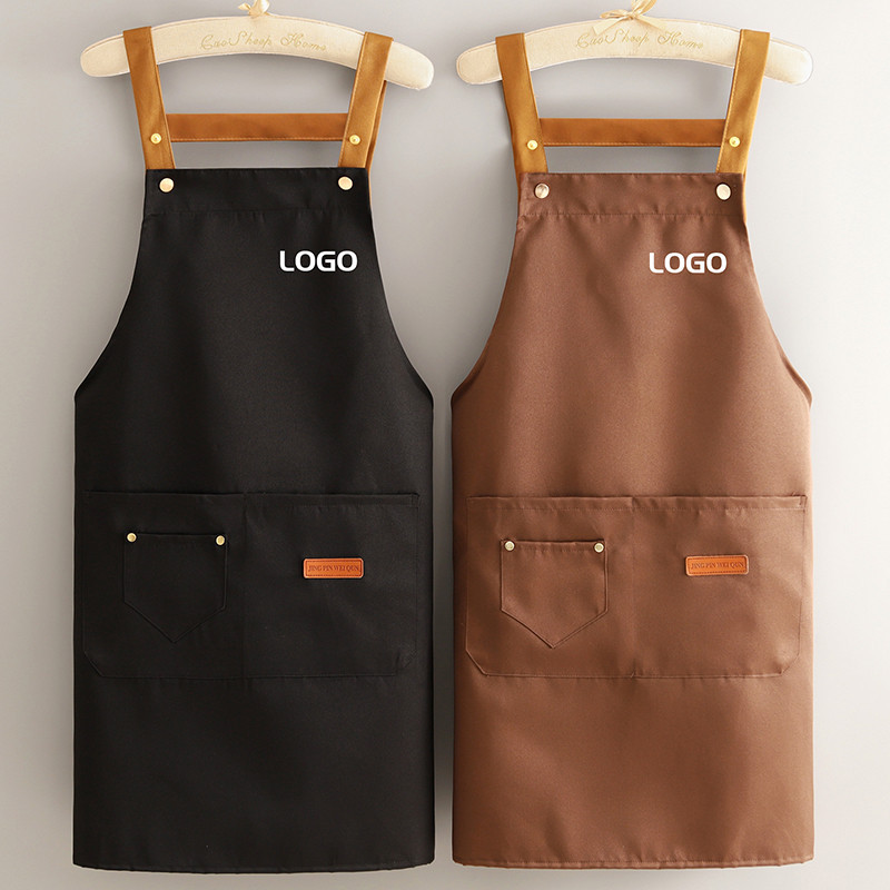 訂製 圍裙 時尚防汙耐髒滌棉圍裙訂製logo印字餐廳專用工作服女廚房家用圍腰