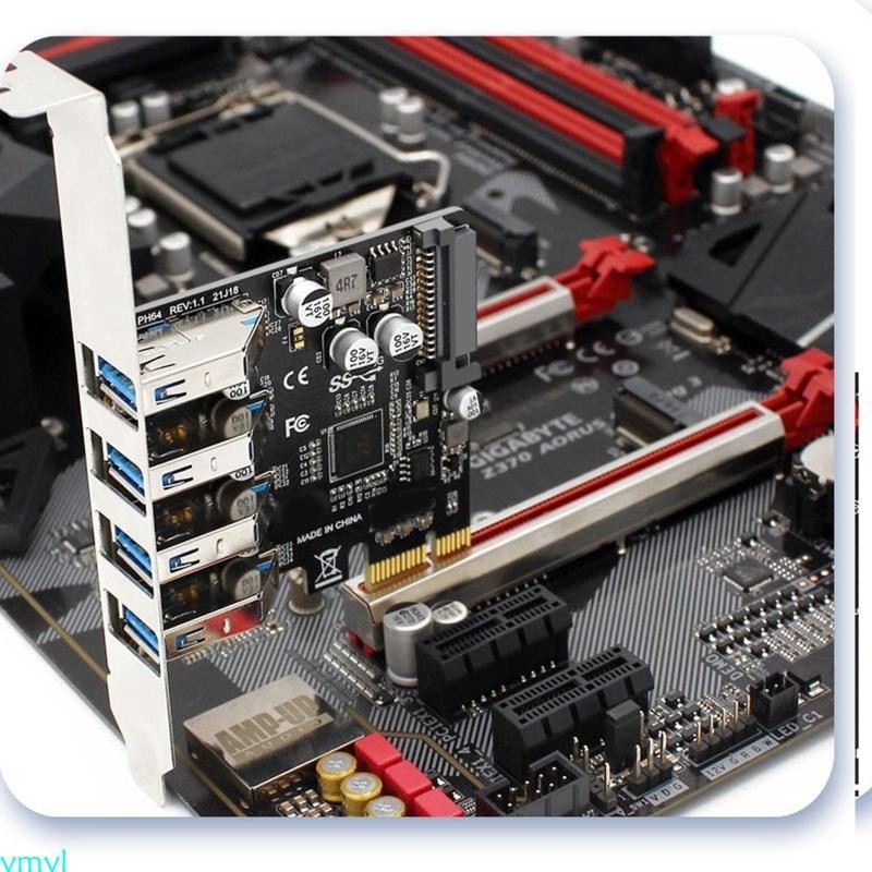 Ymyl 5Gbps 薄型 4 端口 PCI-E 轉 USB 3 0 HUB 用於 Express 擴展卡適配器