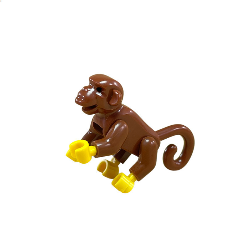 物孫悟空棕色粒拼接玩具動猴子兼容樂高積木國產小顆猴子人仔人偶.