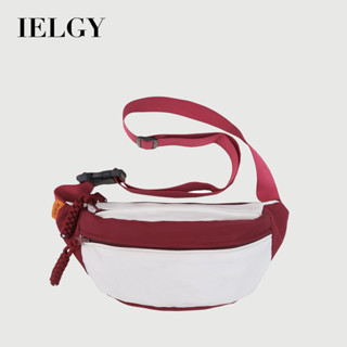 IELGY 日系撞色胸包 休閒簡約斜挎機車運動百搭腰包
