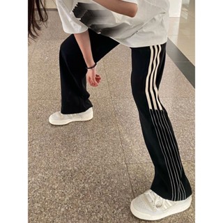 《現貨下單》【722人好評】美式復古運動寬褲子女春秋新款寬鬆顯瘦百搭休閒直筒拖地長褲潮