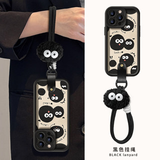 [現貨速髮]適用iPhone 16 15 14 13 12 Pro Max手機殻 矽膠小羊皮 全包防摔 毛絨煤球 公仔