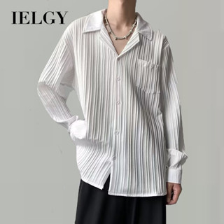 IELGY 時尚新款襯衫青年流行休閒優雅長袖