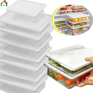 大容量長方形保鮮食品收納盒帶蓋透明密封冷凍肉保鮮冰箱收納盒