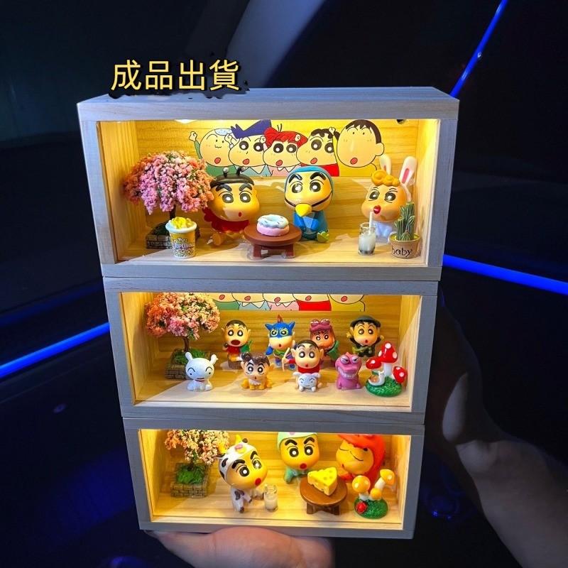 【台灣出貨】蠟筆小新手辦  桌面擺件 生日禮物 模型擺件 小夜燈 女生閨蜜男生女朋友 交換禮物
