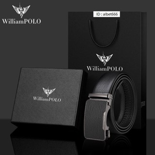 【奧特萊斯】Williampolo英皇保羅 皮帶男 新款自動扣 頭層牛皮腰帶 商務褲帶 西裝皮帶 皮腰帶 真皮男士皮帶