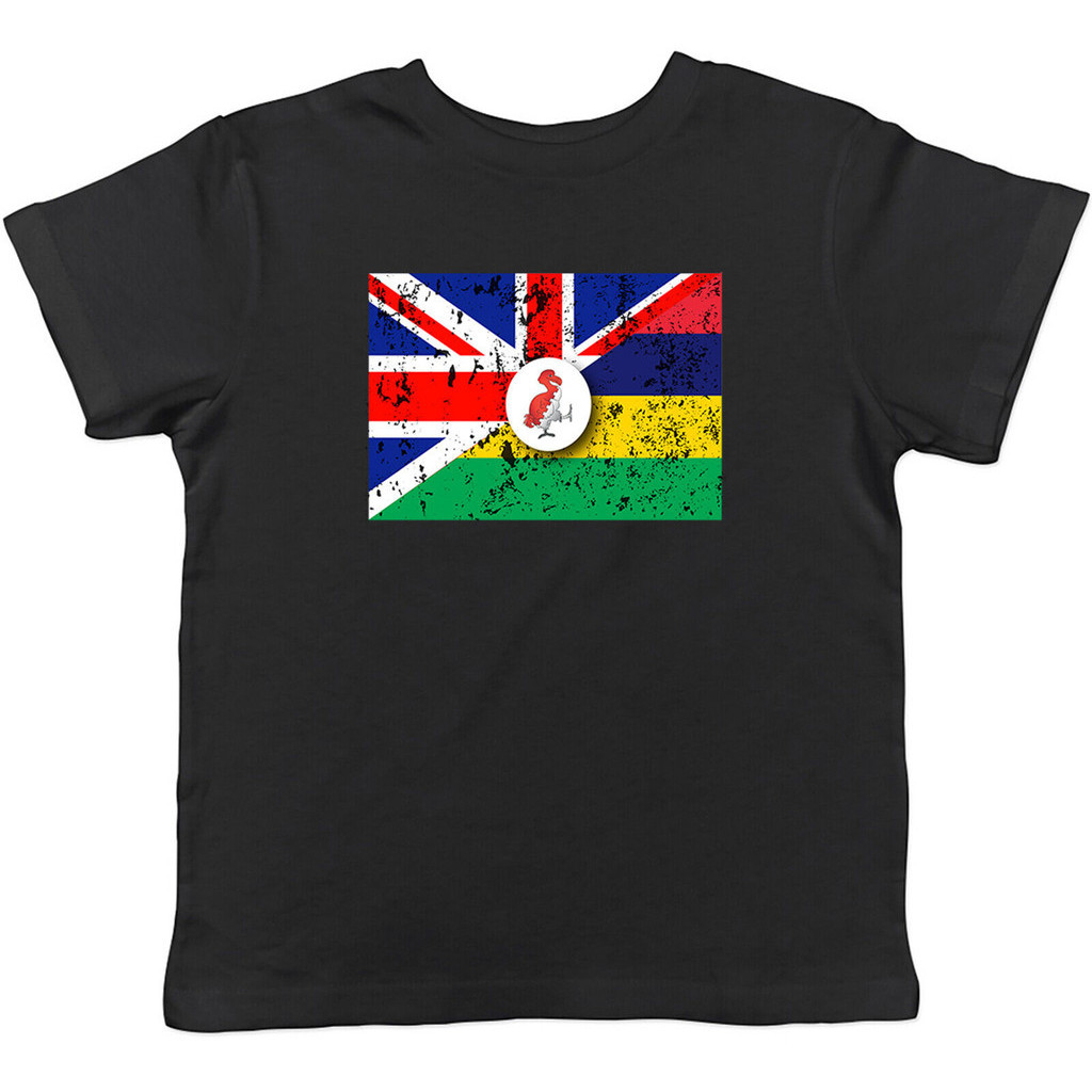 英國和毛里求斯國旗國家兒童 T 恤男孩