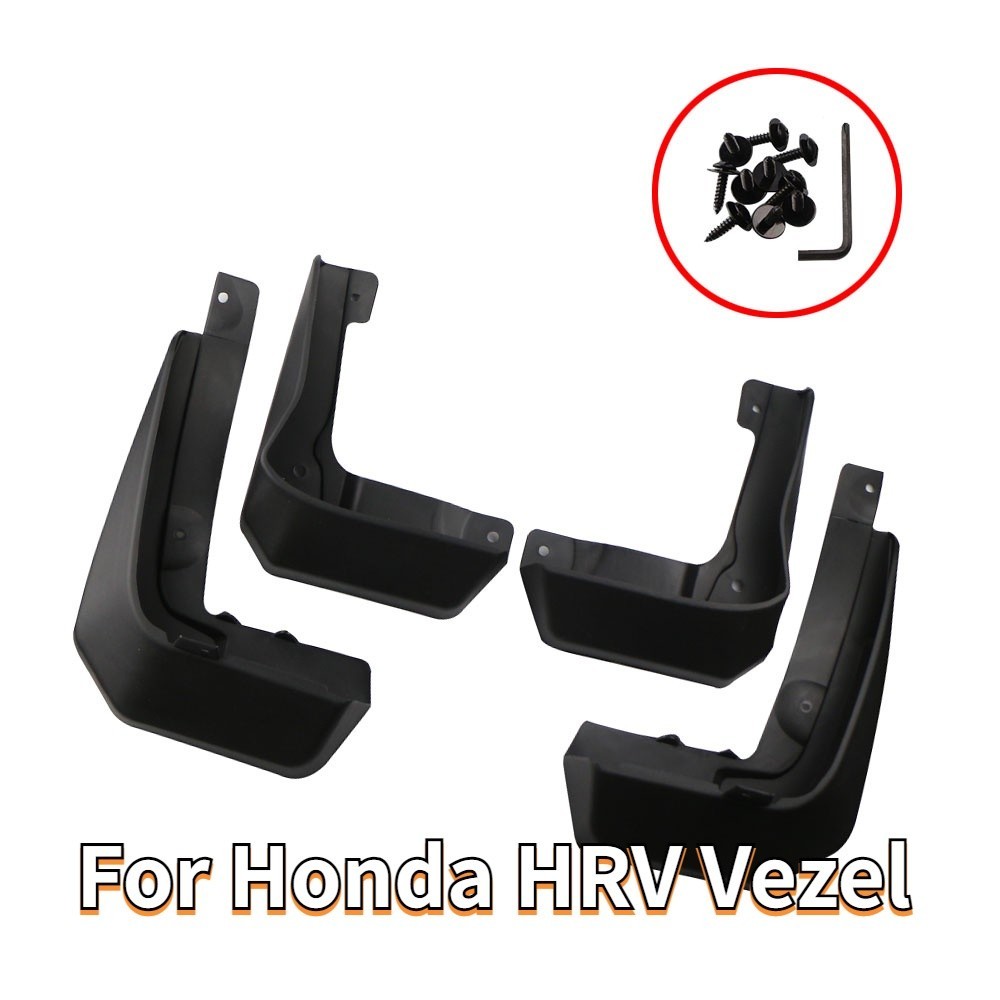 順順車品-適用於 HONDA HR-V HRV VEZEL 2014 - 2020 套裝擋泥板擋泥板防濺罩前後擋泥板擋泥