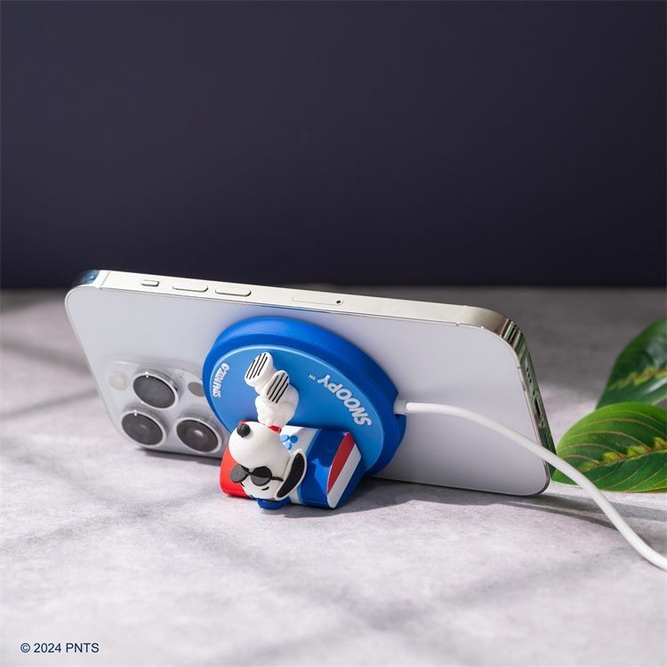 ⭐新品優惠⭐史努比系列公仔磁吸充電盤｜JimmyPop 無線充電器 15W快充 磁力吸附 手機支架