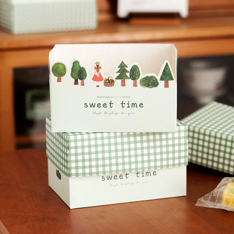 【現貨】【綠豆糕包裝盒】ins 綠豆糕 包裝盒子 烘焙 蛋糕 糯米船 曲奇 餅乾 六一兒童節 甜甜圈 麵包