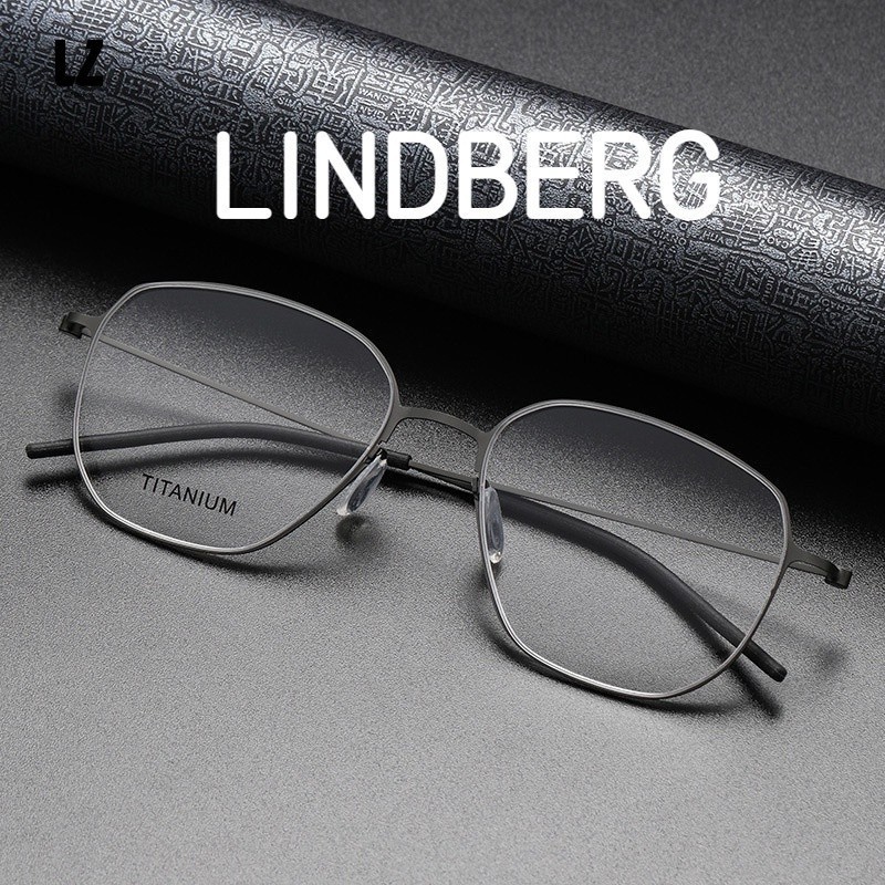 【LZ鈦眼鏡】純鈦無螺絲多邊眼鏡框 新款LINDBERG林德伯格衕款眼鏡 5505形商務眼鏡男近視平光鏡 寬度142mm