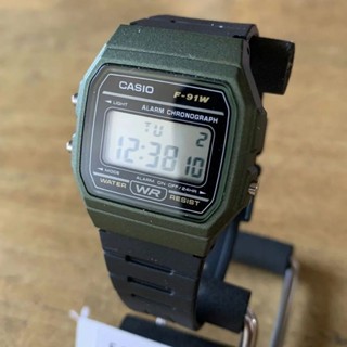 近全新 CASIO 手錶 F-91W SHEEN 卡其色 綠色 石英 mercari 日本直送 二手