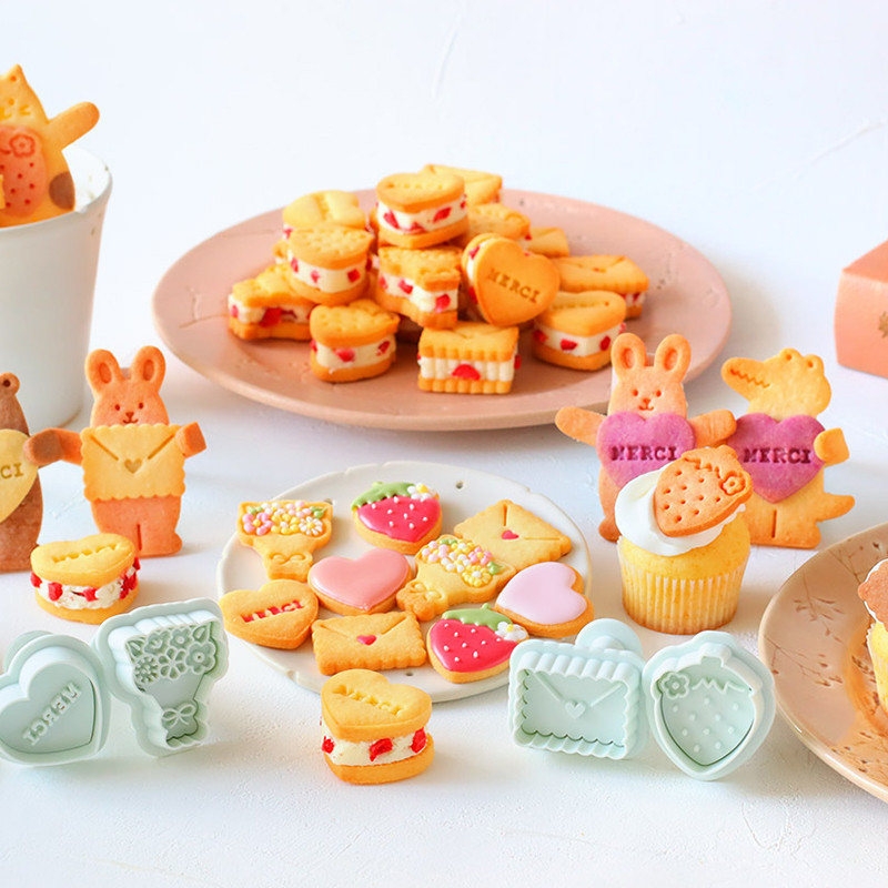 【烘焙模具】日本cotta兔年新款情人節按壓式卡通餅乾模具兒童輔食烘焙工具模
