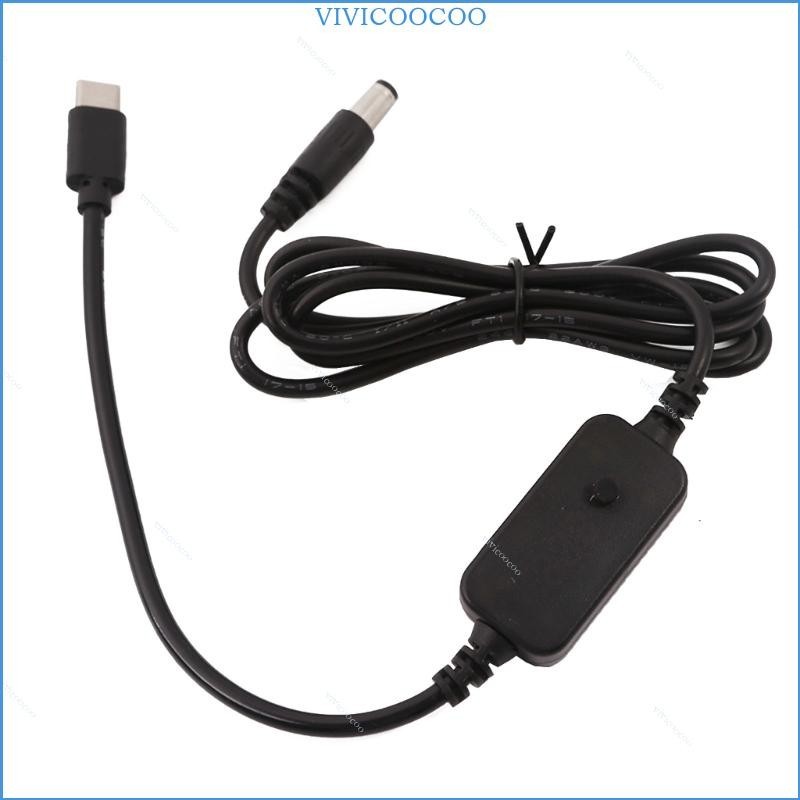 Vivi USB C 至 5521 5V 9V 12V 12V 20V 可調電壓電纜,帶 LED 電壓表