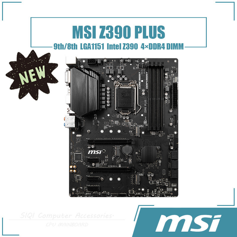 英特爾 MSI 微星 Z390 PLUS 主板 LGA 1151 4xDDR4 DIMM 使用 Intel Z390 芯