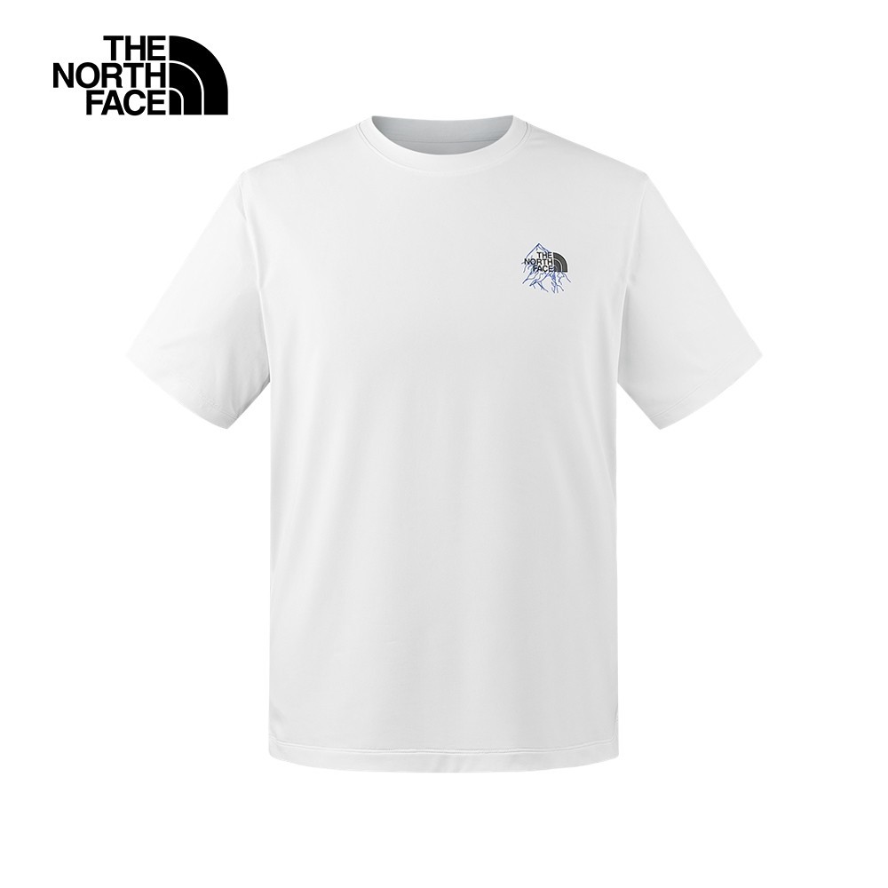 The North Face北面男款白色吸濕排汗防曬LOGO印花短袖T恤｜8CT2FN4
