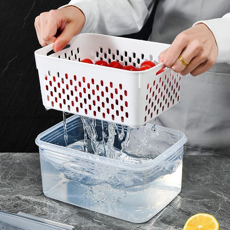 海參 泡發 專用 容器 魚膠 花膠 泡發 盒 雙層 瀝水盒 食品級 保鮮盒 加厚 帶蓋