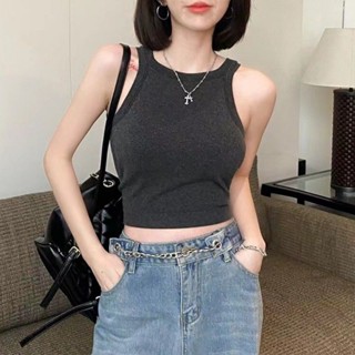 吊帶背心女生 帶胸墊 短版上衣 棉質 打底內搭 性感無袖 時尚百搭基本款 柔軟舒適透氣 素色簡約