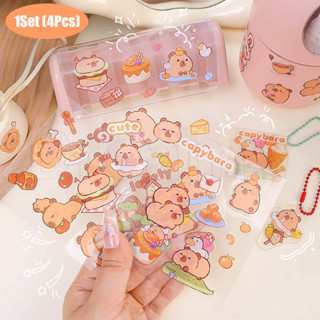 5 套 Capybara 貼紙 - DIY 筆記本電腦行李剪貼簿 - 自粘禮品密封膠帶 - 卡通動漫貼紙 - 防水乙烯基