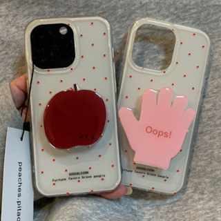 手機殼 適用於iPhone ins波點16/15promax/14手掌支架13/12/11pro小眾xsmax/xr情侶