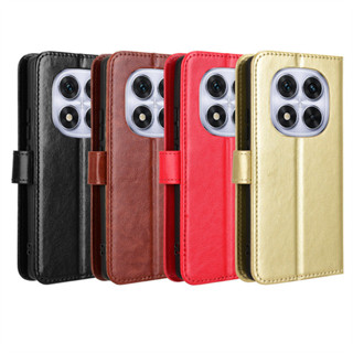 日本書本式側掀皮套 紅米Note 14手機殼Redmi Note 14 Pro+ 5G瘋馬紋皮套翻蓋插卡保護套素面手機殼