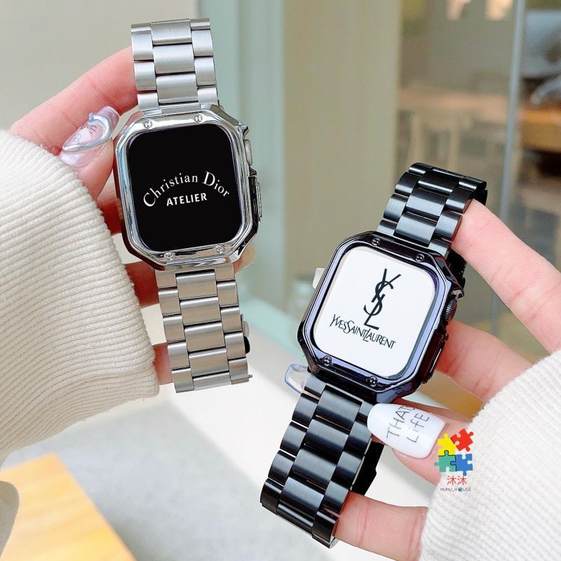 不鏽鋼錶帶+保護殼 適用 Apple Watch 11 10 9 8 SE 蘋果錶帶 42mm 46mm 49mm 錶帶