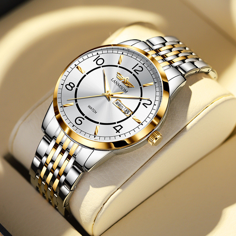 LANMSOM品牌手錶 LV-558 防水 石英 大數字 夜光 大表盤 高級男士手錶