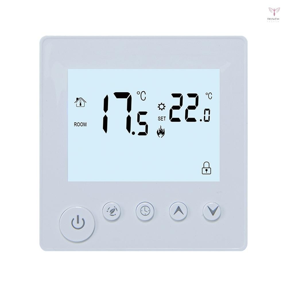 溫度控制器液晶背光顯示周時間室內溫度顯示目標溫度設置手動定時節能模式