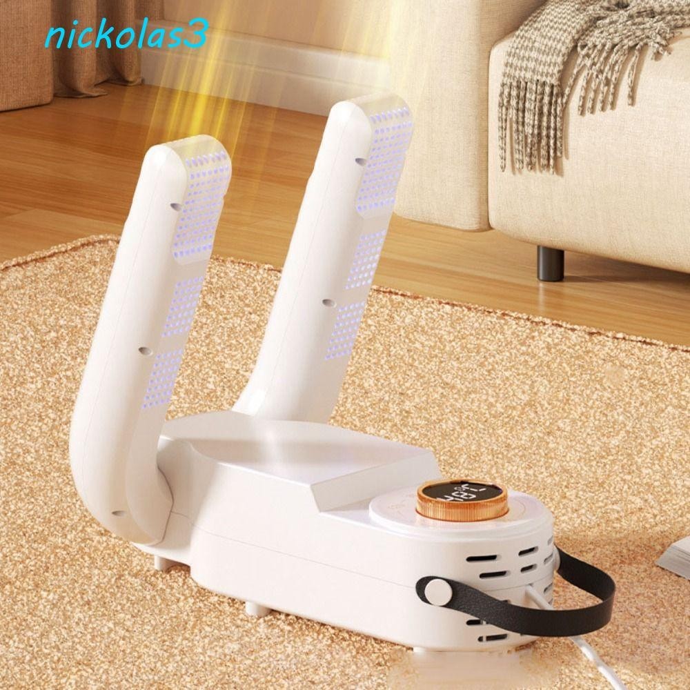 NICKOLAS電動擦鞋烘乾機,可調多功能開機加熱器,塑料白色便攜式襪子烘乾機消除異味